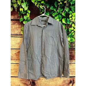 Ermenegildo Zegna Men's 100% Cotton Button Shirt Blue/Gray Plaid Italy XL